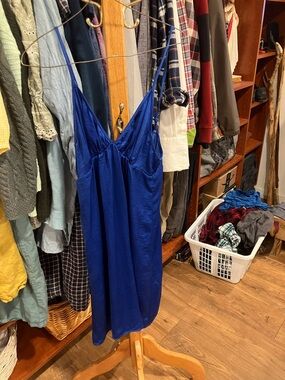 Silk blue night gown